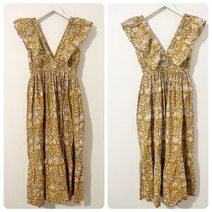 NWT NEW Malabar Collective Floral Autumn Golden Midi Dress Size XS